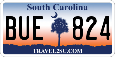 SC license plate BUE824