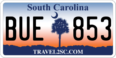 SC license plate BUE853