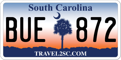 SC license plate BUE872