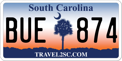 SC license plate BUE874