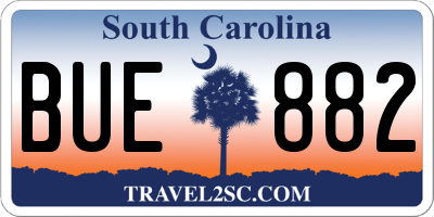 SC license plate BUE882