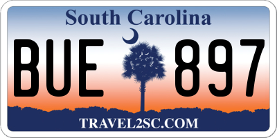 SC license plate BUE897