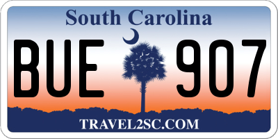 SC license plate BUE907