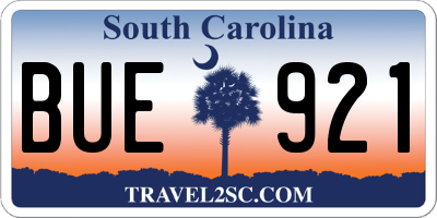 SC license plate BUE921