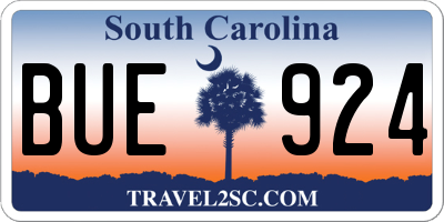 SC license plate BUE924