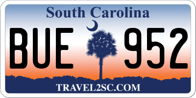 SC license plate BUE952