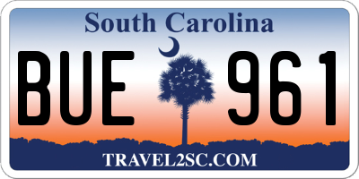 SC license plate BUE961