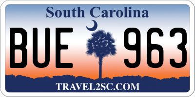 SC license plate BUE963