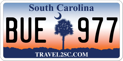 SC license plate BUE977