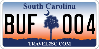SC license plate BUF004