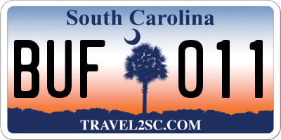 SC license plate BUF011