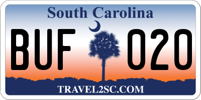 SC license plate BUF020