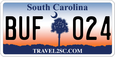 SC license plate BUF024