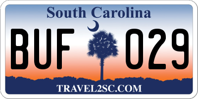 SC license plate BUF029
