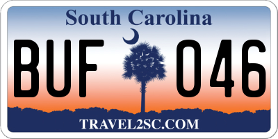 SC license plate BUF046