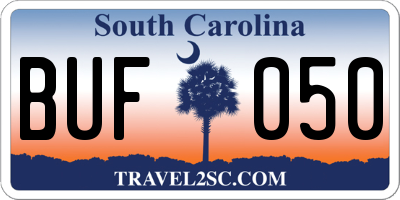 SC license plate BUF050