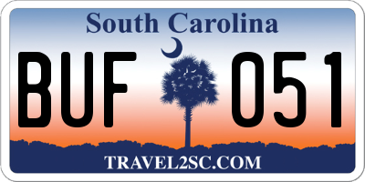 SC license plate BUF051