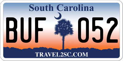 SC license plate BUF052