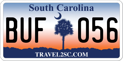 SC license plate BUF056