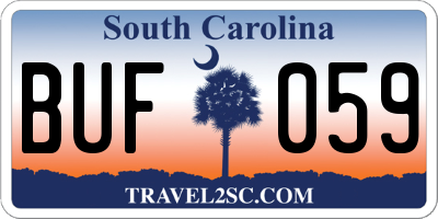 SC license plate BUF059