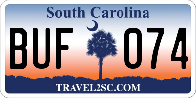 SC license plate BUF074