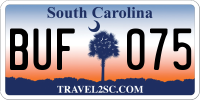 SC license plate BUF075