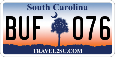 SC license plate BUF076