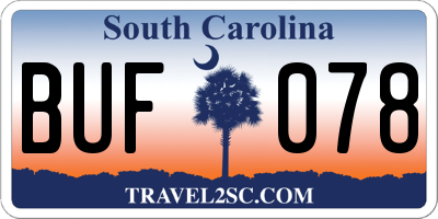 SC license plate BUF078