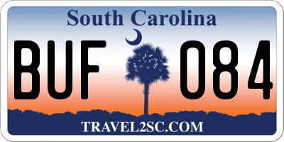 SC license plate BUF084