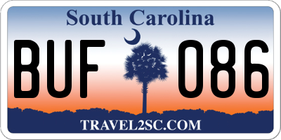 SC license plate BUF086