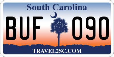 SC license plate BUF090