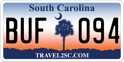 SC license plate BUF094