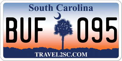 SC license plate BUF095