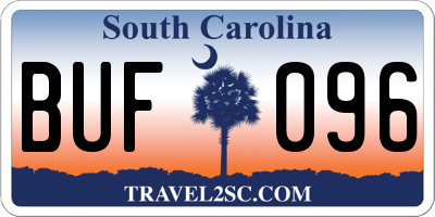 SC license plate BUF096
