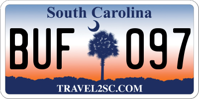SC license plate BUF097