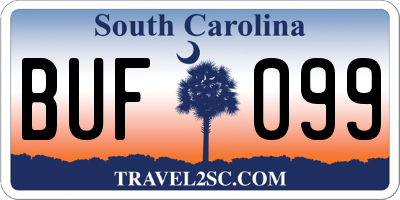 SC license plate BUF099