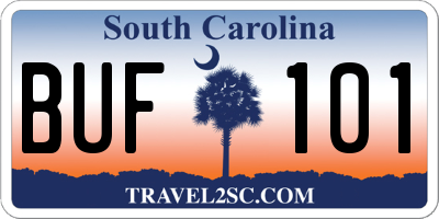 SC license plate BUF101