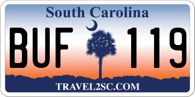 SC license plate BUF119