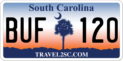 SC license plate BUF120