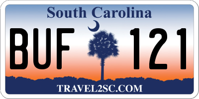 SC license plate BUF121