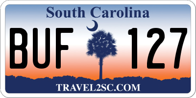 SC license plate BUF127