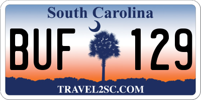 SC license plate BUF129