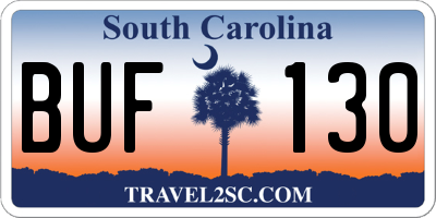 SC license plate BUF130