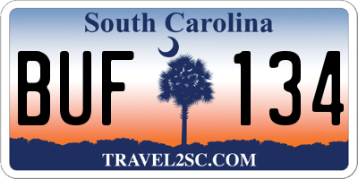 SC license plate BUF134