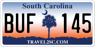 SC license plate BUF145