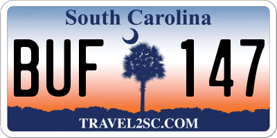 SC license plate BUF147