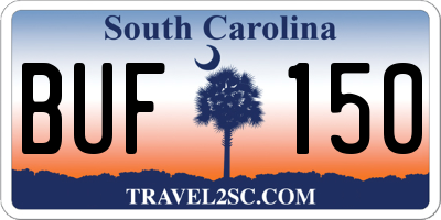 SC license plate BUF150
