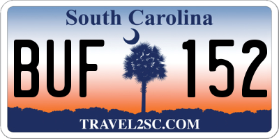 SC license plate BUF152