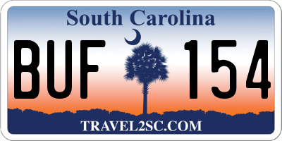 SC license plate BUF154