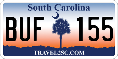 SC license plate BUF155